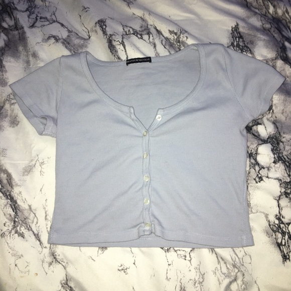 Blue button down zelly Brandy top - Picture 1 of 2